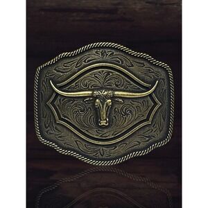 Montana Silversmiths Bronze On The Range Longhorn Attitude Belt Buckle New